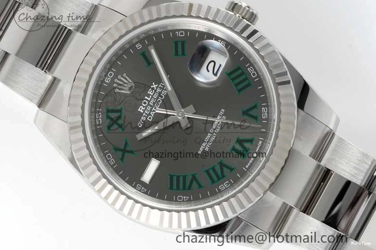 MiroTime 0302 DateJust 41 126334 Clean 1:1 Best Edition 904L Steel Gray Roman Dial on Oyster Bracelet VR Thermal 2430